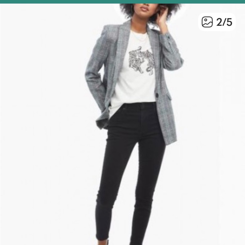 Able Evergreen Plaid Blazer S boho classic holiday preppy winter contemporary - Picture 3 of 13